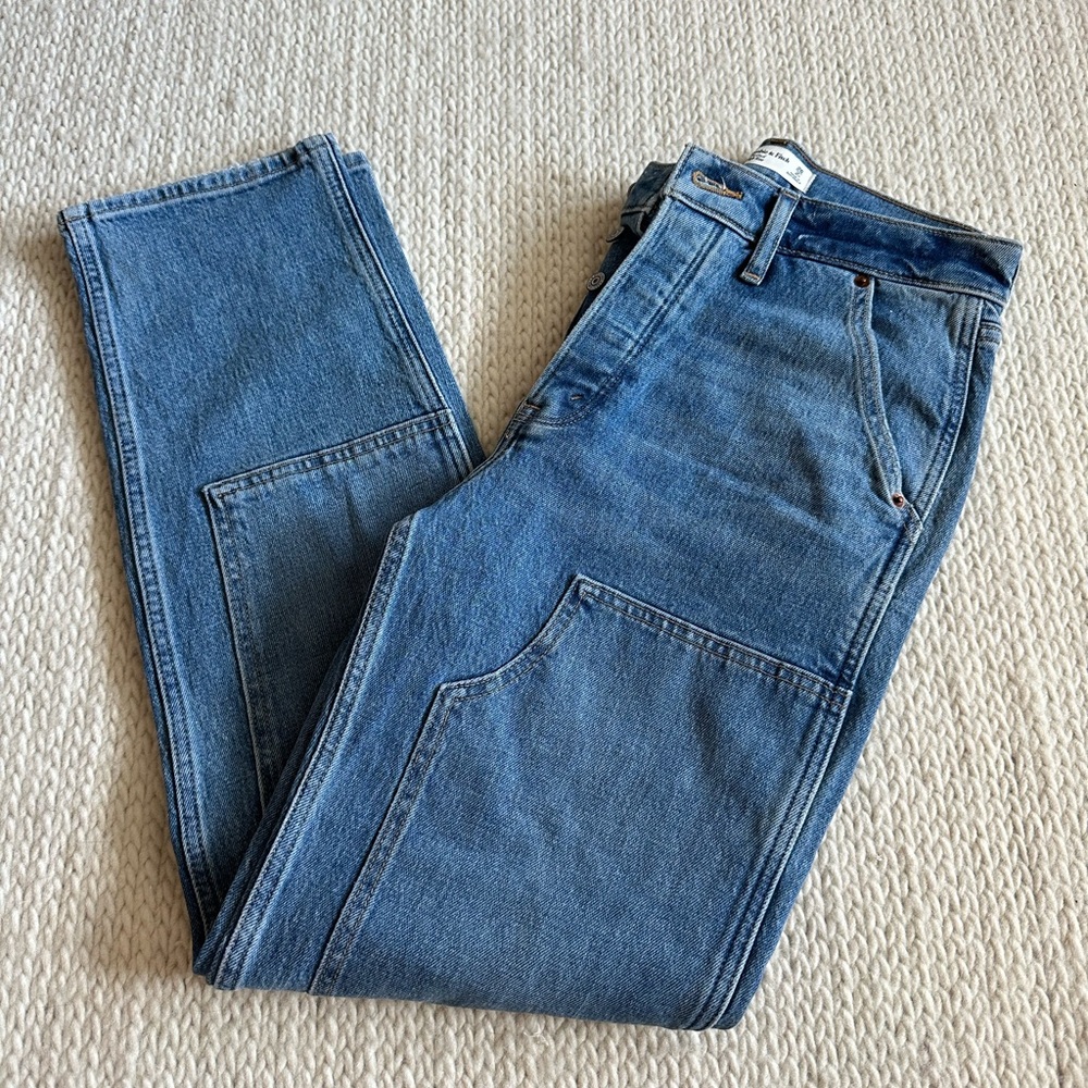 NEW Abercrombie High Rise The Dad Cowboy Jean Size 26 / 2 Short - Picture 7 of 11